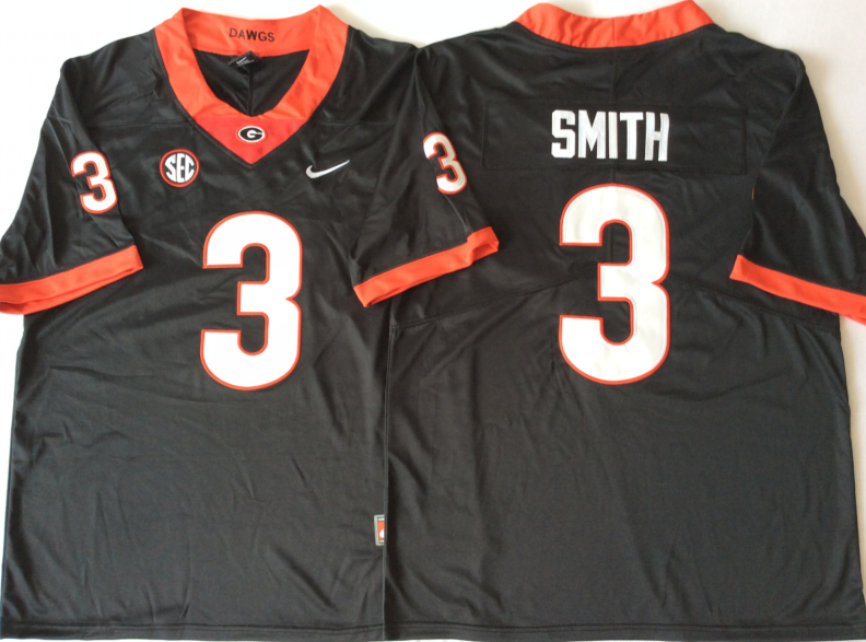 Men's Georgia Bulldogs Roquan Smith Black Player Game Jersey