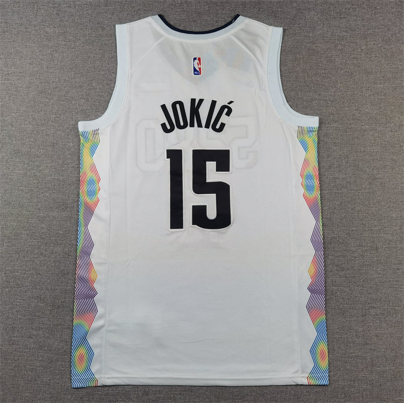 Men's Denver Nuggets Nikola Jokic White 2024/25 Swingman Player Jersey - City Edition