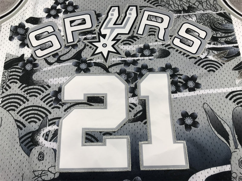 Men's San Antonio Spurs Tim Duncan Year of Rabbit Edition Hardwood Classics Swingman Jersey