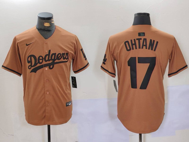 Men's Los Angeles Dodgers Shohei Ohtani Brown Game Player Jersey
