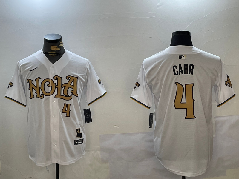 Men's New Orleans Saints Derek Carr White Player Jersey