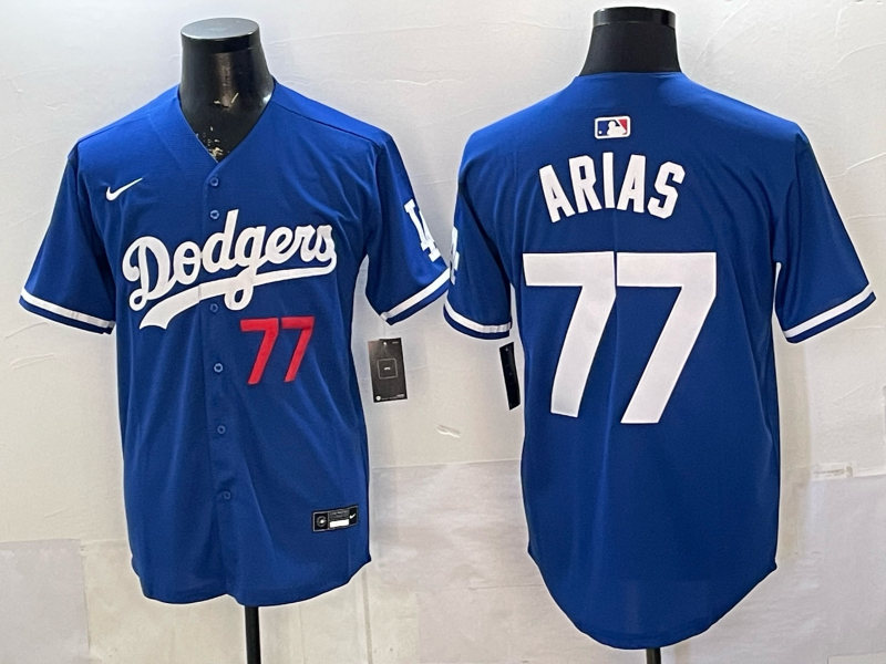 Men's Los Angeles Dodgers Andres Arias Royal Alternate 2 Replica Player Jersey