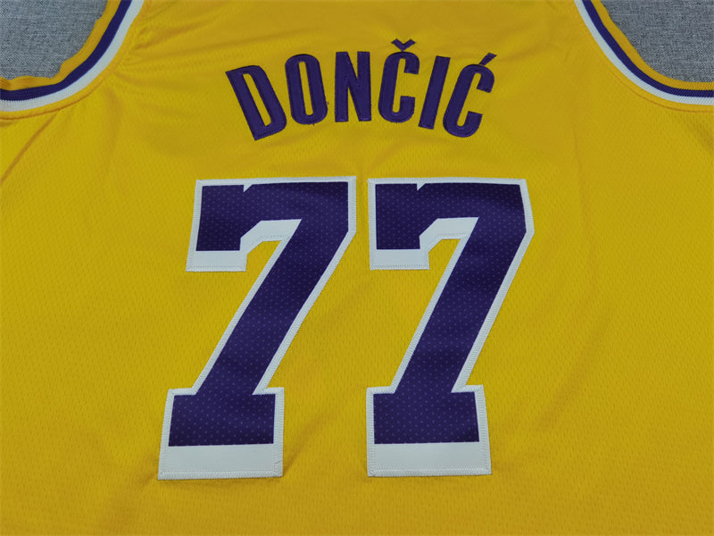 Men's Los Angeles Lakers Luka Doncic Gold Swingman Jersey - Icon Edition