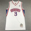 Men's Philadelphia 76ers Allen Iverson White Hardwood Classics Authentic Jersey