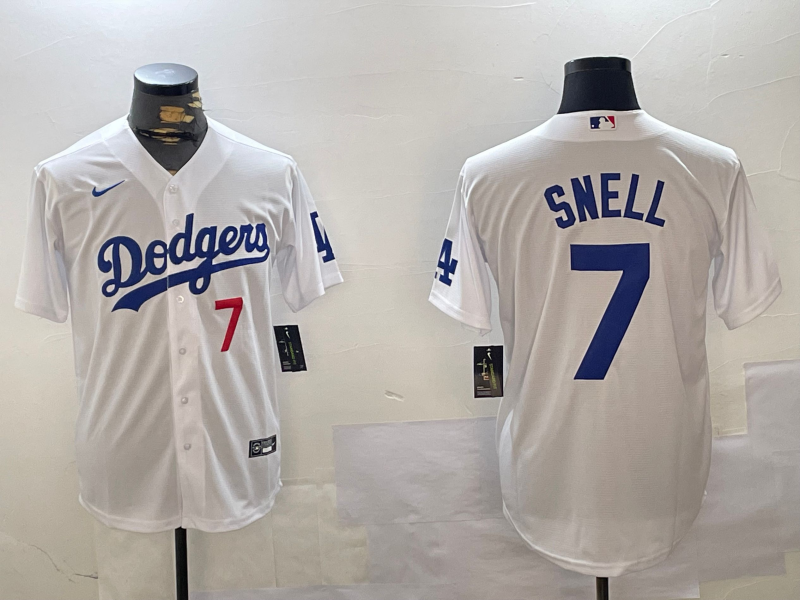 Men's Los Angeles Dodgers Blake Snell White Replica Player Jersey