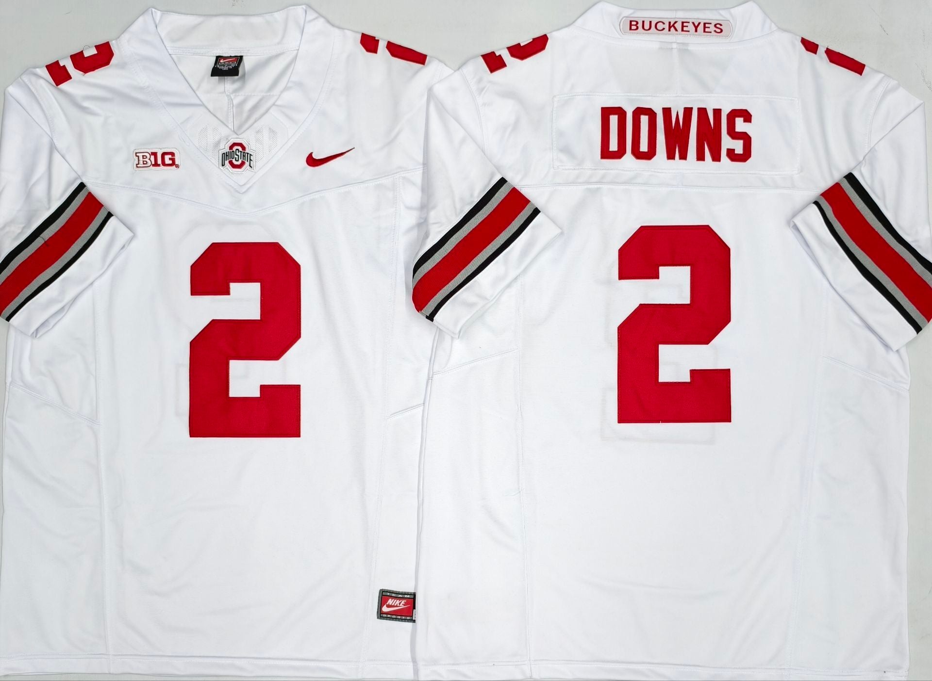 Men's Ohio State Buckeyes Caleb Downs White Player Game Jersey