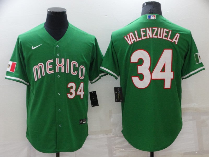 Men's 2023 World Baseball Classic Fernando Valenzuela Mexico Green Jersey