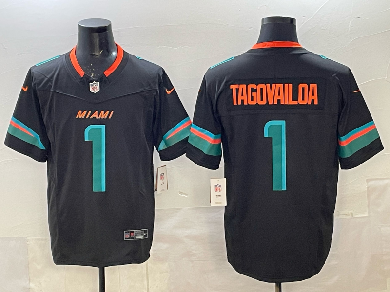 Men's Miami Dolphins Tua Tagovailoa Pitch Blue 2025 Rivalries Collection Limited Jersey