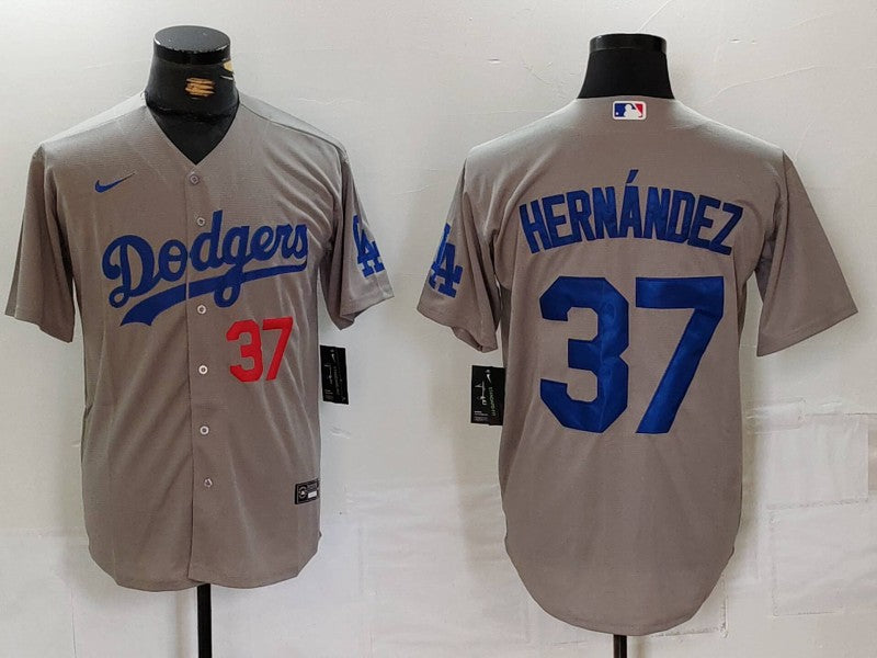 Men's Los Angeles Dodgers Teoscar Hernandez Gray Limited Player Jersey