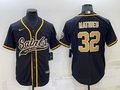 Men's New Orleans Saints Tyrann Mathieu Black Game Jersey Joint Edition