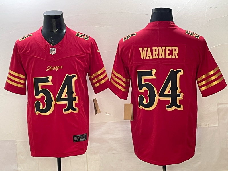 Men's San Francisco 49ers Fred Warner Red 2025 Rivalries Collection Game Jersey