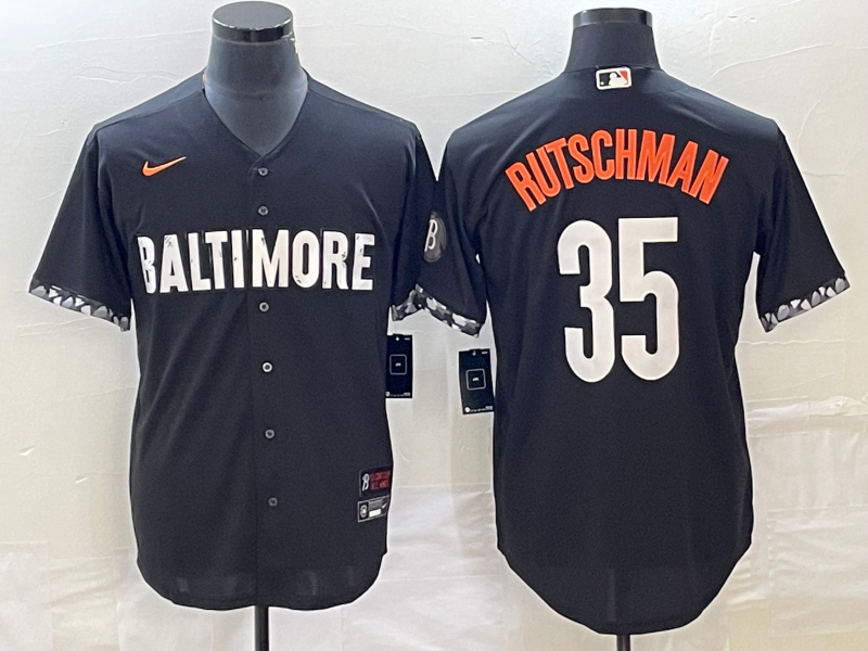 Men's Baltimore Orioles Adley Rutschman Black 2023 City Connect Replica Jersey