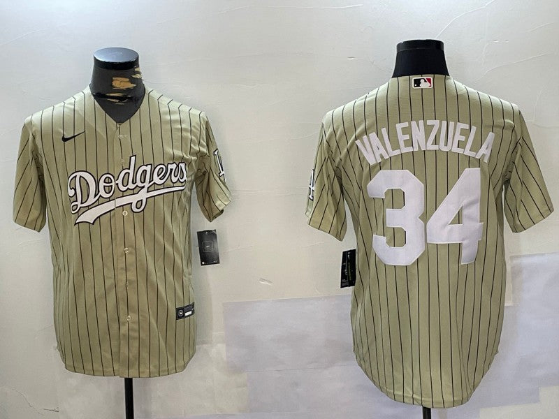 Men's Los Angeles Dodgers Fernando Valenzuela Gold Replica Baseball Jersey