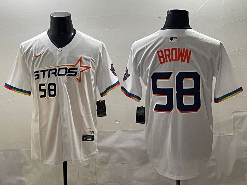 Men's Houston Astros Hunter Brown White 2025 City Connect Limited Player Jersey