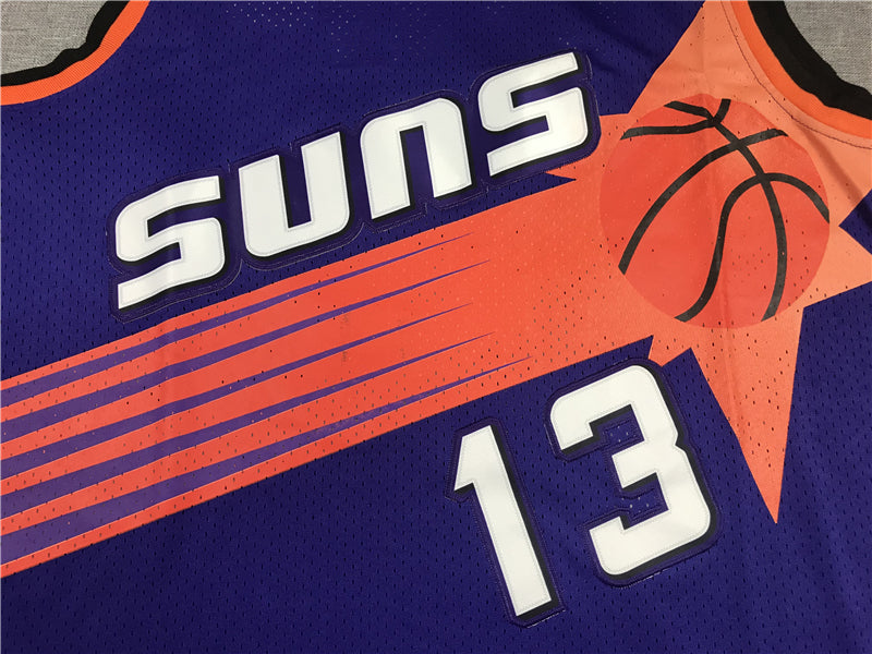 Men's Phoenix Suns Steve Nash Purple 1996-97 Throwback Stitched Jersey
