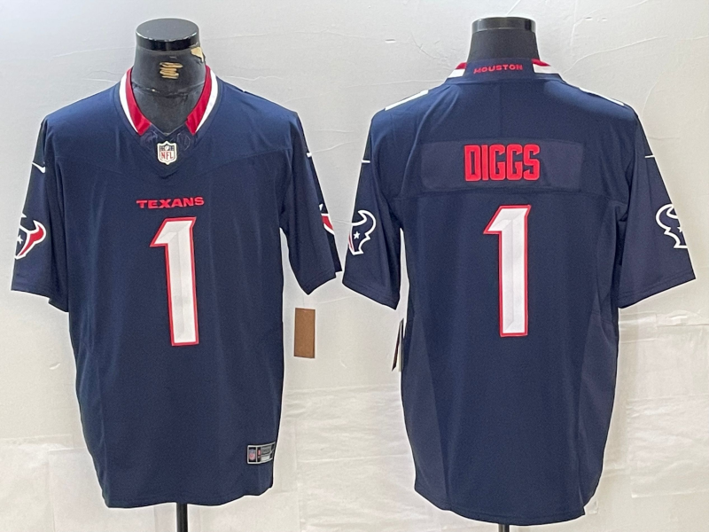 Men's Houston Texans Stefon Diggs Navy Game Jersey