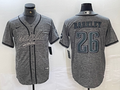 Men's Philadelphia Eagles Saquon Barkley Gray Game Jersey Joint Edition