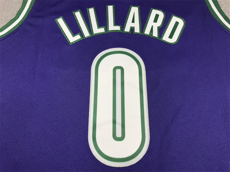 Men's Milwaukee Bucks Damian Lillard Purple Swingman Jersey - Classic Edition