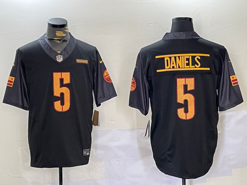Men's Washington Commanders Jayden Daniels Black Alternate Game Player Jersey