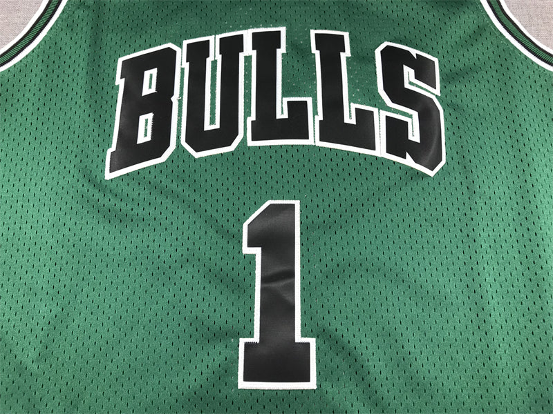 Men's Chicago Bulls Derrick Rose Green Swingman Jersey