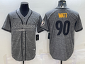Men's Pittsburgh Steelers T.J. Watt Gray Game Jersey Joint edition