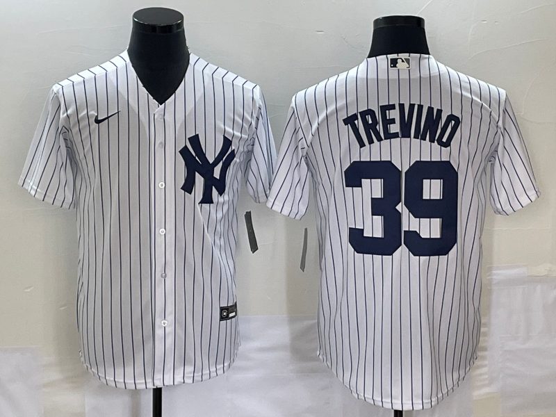 Men's New York Yankees Jose Trevino White Home Replica Player Jersey