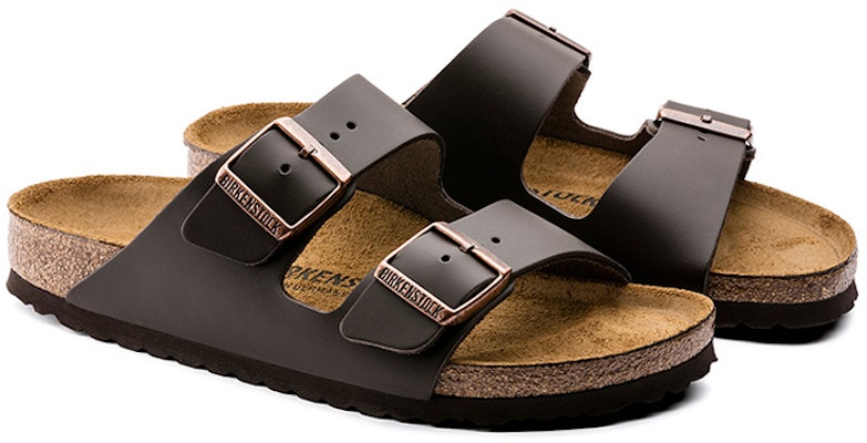 Birkenstock Arizona 51101 Natural Leather Dark Brown Fashion Slippers