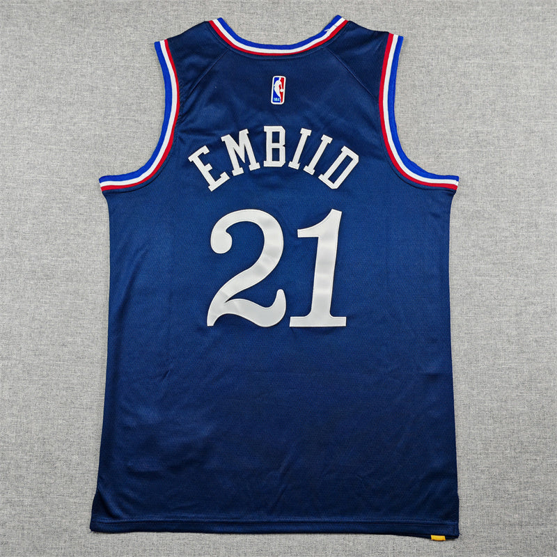 Men's Philadelphia 76ers Joel Embiid Navy 2025/26 Swingman Jersey - City Edition