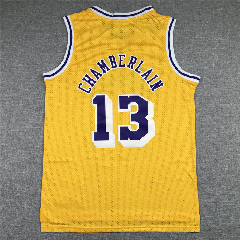 Men's Los Angeles Lakers Wilt Chamberlain Yellow Classics Swingman Jersey