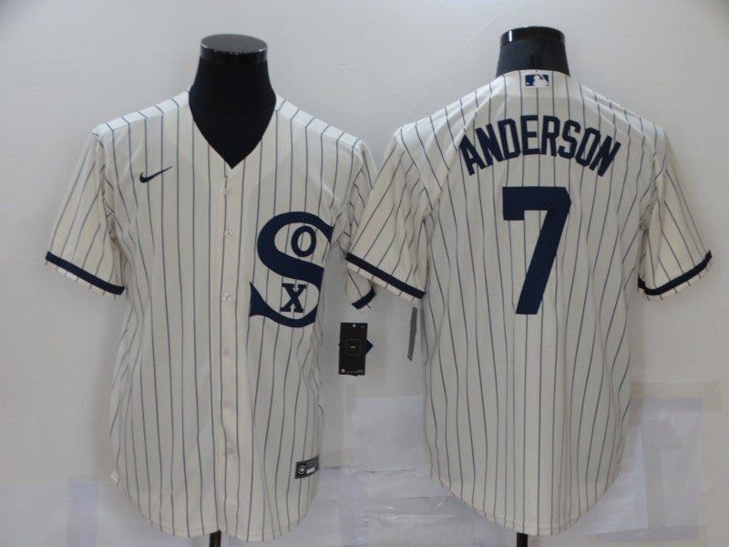 Men's Chicago White Sox Tim Anderson Beige Replica Baseball Jersey