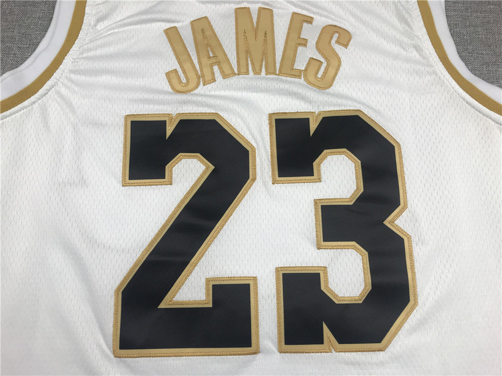 Men's Los Angeles Lakers LeBron James White Swingman Jersey