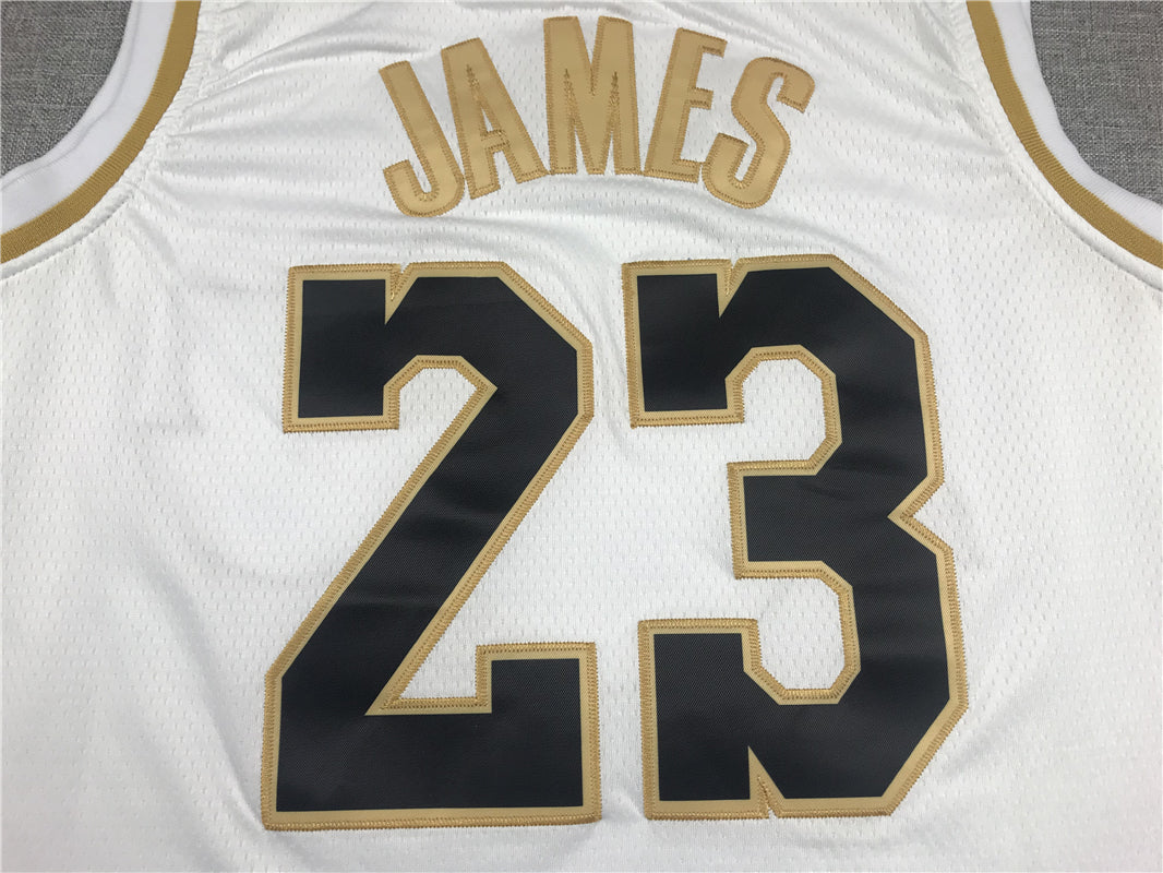 Men's Los Angeles Lakers LeBron James White Swingman Jersey