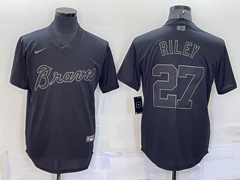 Men's Atlanta Braves Austin Riley Black Replica Baseball Jersey