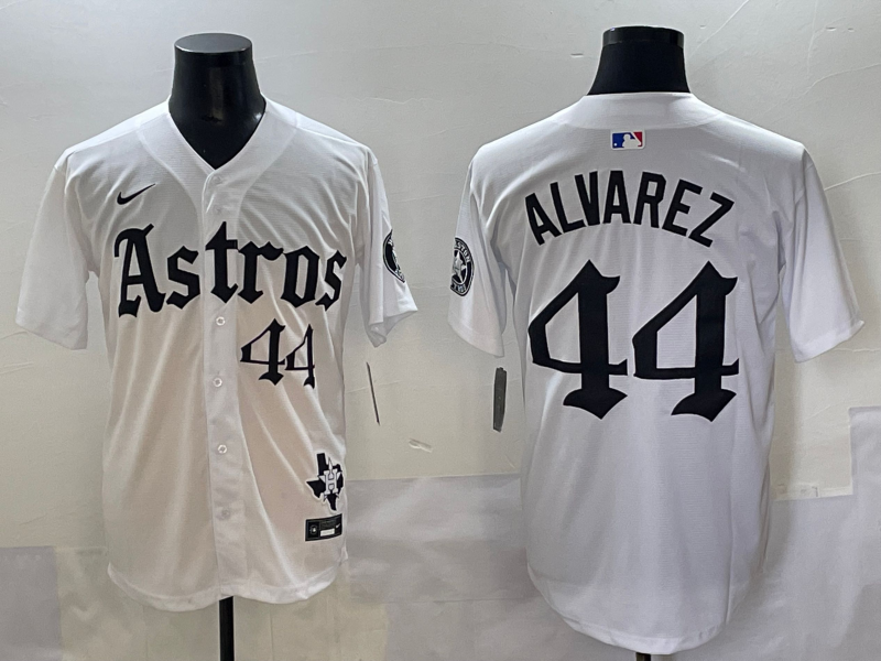 Men's Houston Astros Yordan Alvarez White Game Player Jersey