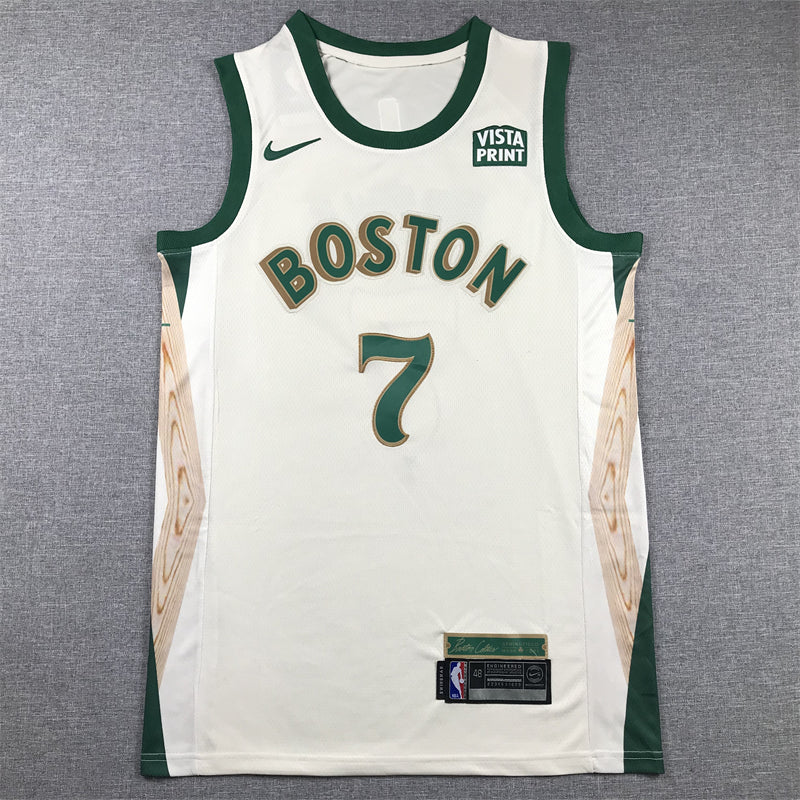 Men's Boston Celtics Jaylen Brown White 2023/24 Swingman Jersey - City Edition