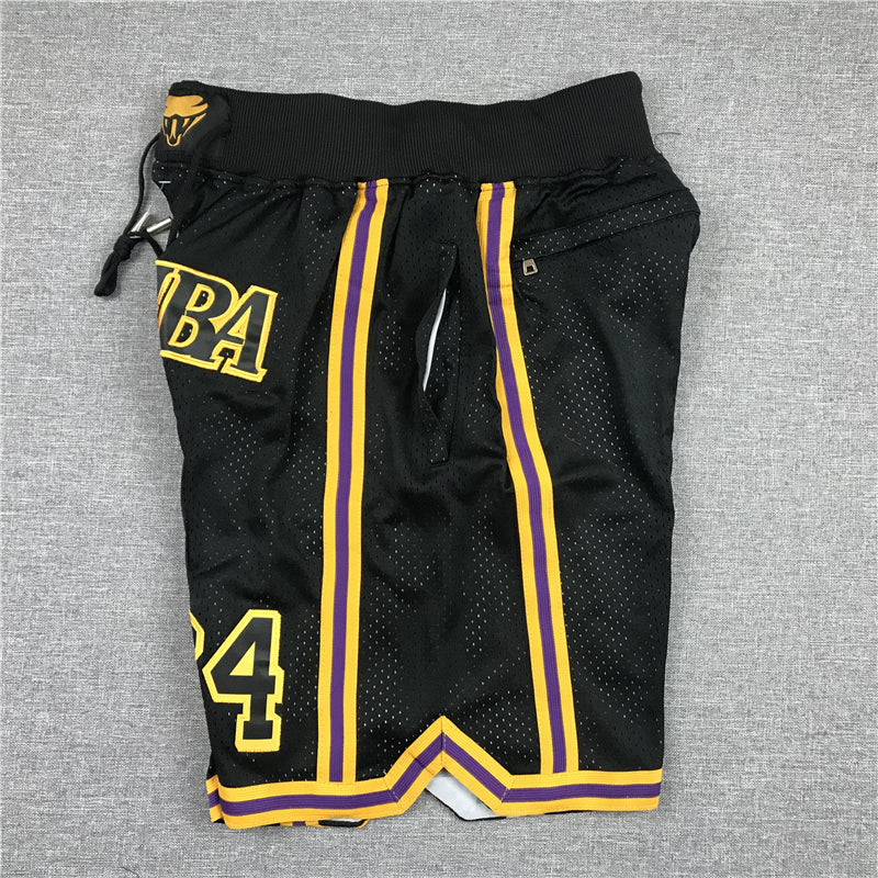 Men's Los Angeles Lakers MAMBA Black Basketball Shorts