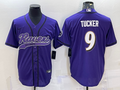 Men's Baltimore Ravens Justin Tucker Purple Game Jersey Joint Edition