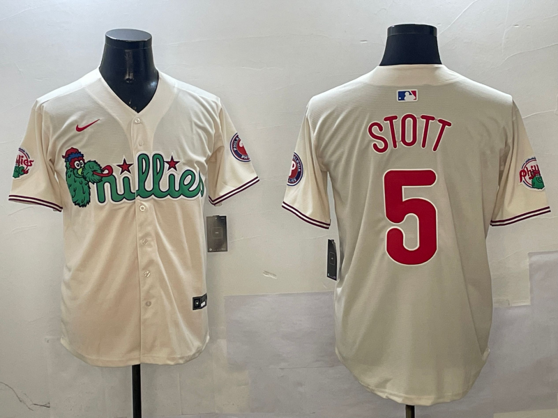 Men's Philadelphia Phillies Bryson Stott Cream Replica Team Jersey