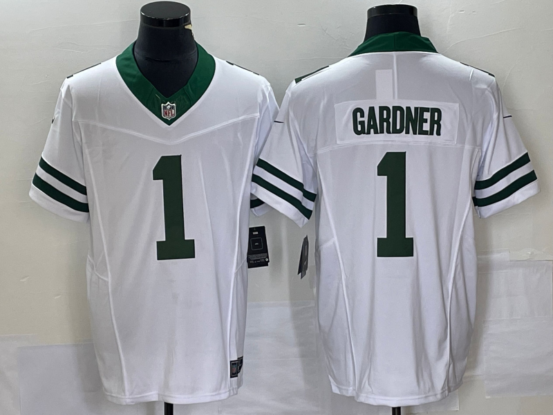Men's New York Jets Ahmad Sauce Gardner White Legacy Vapor F.U.S.E. Limited Jersey