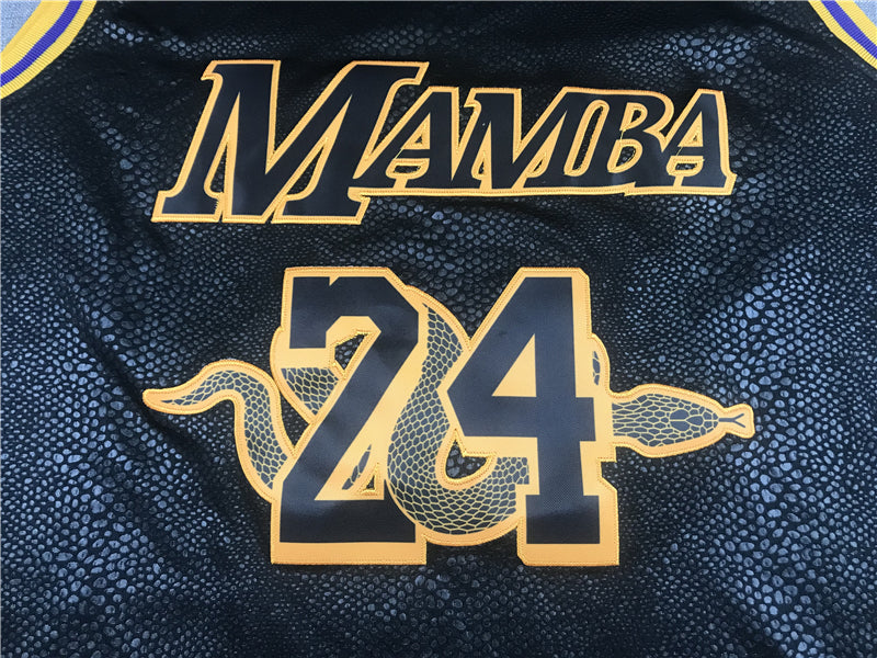 Men's Los Angeles Lakers -24 NBA Black Mamba Swingman Jersey
