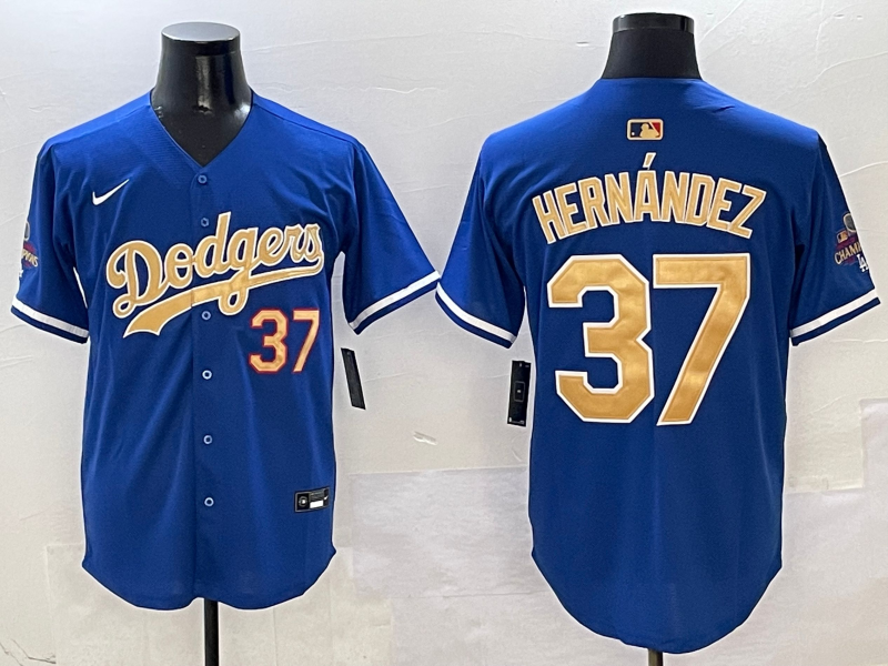 Men's Los Angeles Dodgers Teoscar Hernandez Royal 2025 Gold Collection Limited Jersey