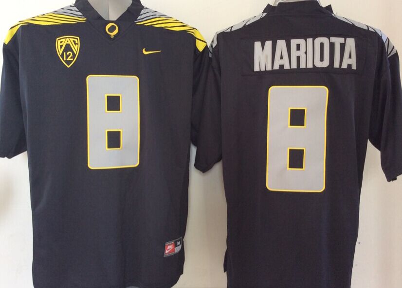 Men's Oregon Ducks Marcus Mariota Black Replica Jersey