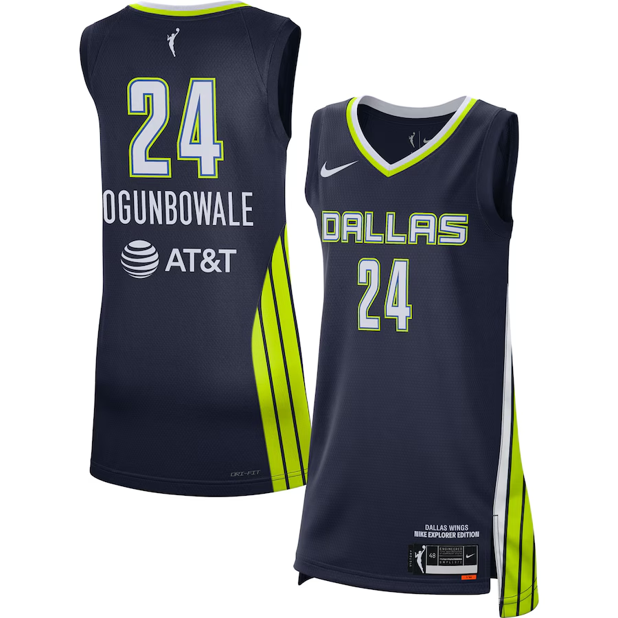 Men's Dallas Wings Arike Ogunbowale Navy Explorer Edition Victory Jersey