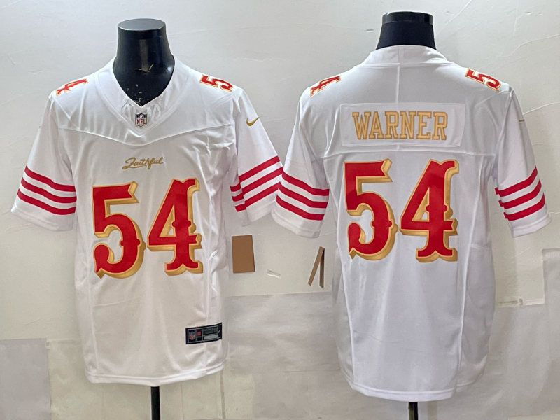 Men's San Francisco 49ers Fred Warner White 2025 Rivalries Collection Game Jersey