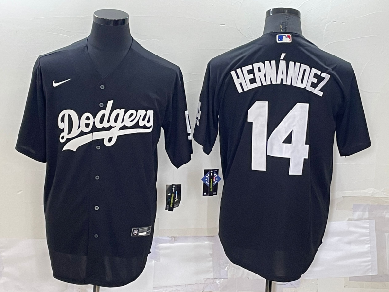 Men's Los Angeles Dodgers Enrique Hernandez Black Replica Baseball Jersey