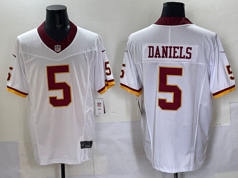 Men's Washington Commanders Jayden Daniels White Game Player Jersey