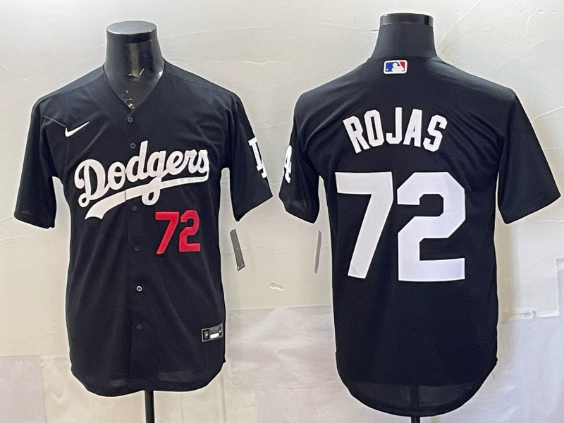 Men's Los Angeles Dodgers Manny Rojas Black Replica Player Jersey