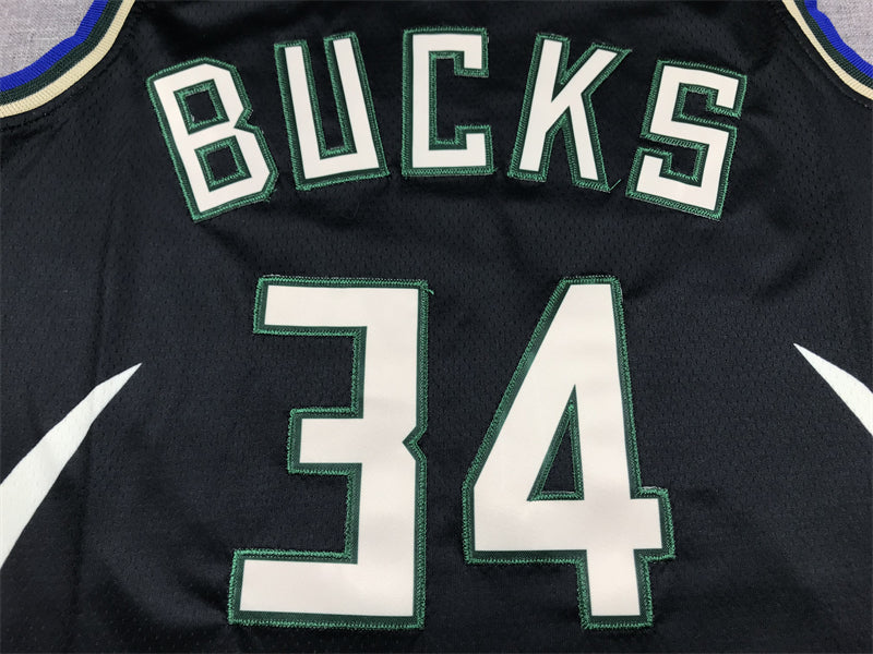 Men's Milwaukee Bucks Giannis Antetokounmpo Black Swingman Jersey - Statement Edition