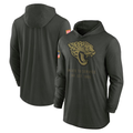 Men's Jacksonville Jaguars Forest Green 2025 Salute to Service Sideline Dri-FIT Lightweight Hooded Pullover