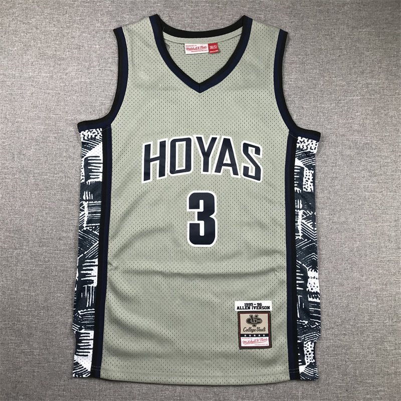 Men's Georgetown Hoyas Allen Iverson NCAA Gray Basketball Jersey